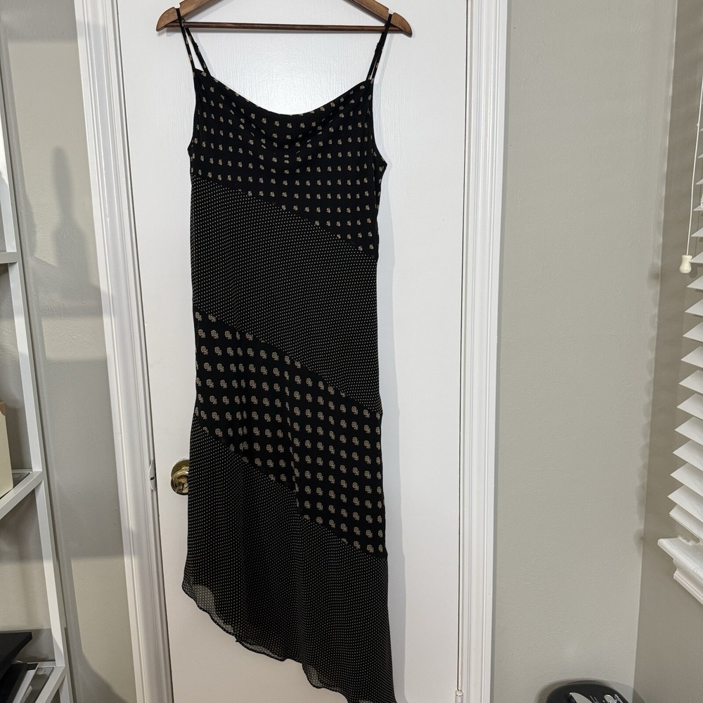 C/Meo L Dress Patchwork Palatial Spliced Paisley Asymmetrical Dress Lagenlook